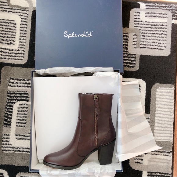 SPLENDID Roselyn Stacked Heel Sock Boot. - Picture 5 of 7